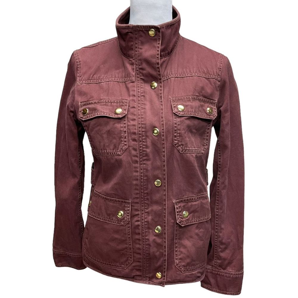 J. Crew Downtown Field Barn Utility Jacket Women's Size S Burgundy / Maroon